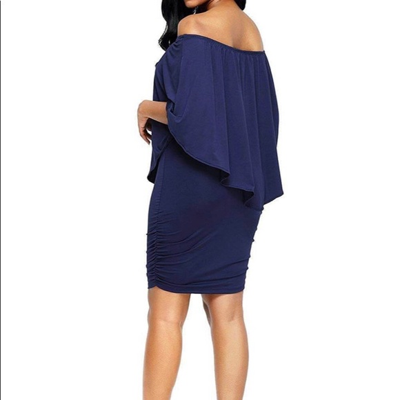 Off Shoulder Ruffles Bodycon Mini Dresses - Picture 5 of 8